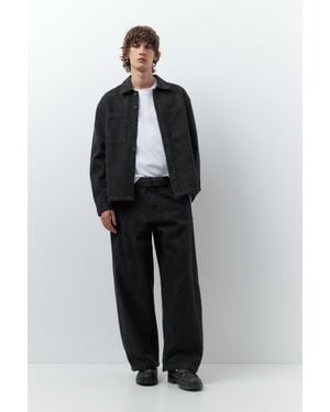 Pull&Bear Pantaloni Dritti Con Cuciture - Nero