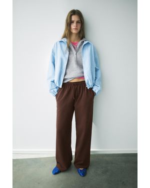 Pull&Bear Joggingbroek Met Wijde Pijpen - Bruin