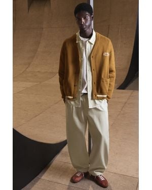 Pull&Bear Cardigan Varsity Ricamato - Neutro