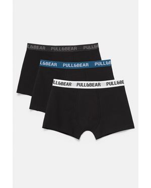 Pull&Bear Pacco 3 Boxer - Nero