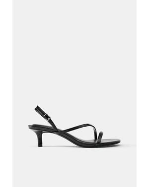 Pull&Bear Sandalen Met Hak En Bandjes - Wit