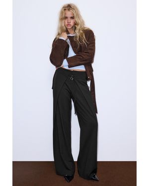 Pull&Bear Pantalon Habillé Pinces Et Boucles - Blanc
