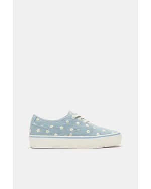Pull&Bear Sneakers En Toile Marguerites - Bleu