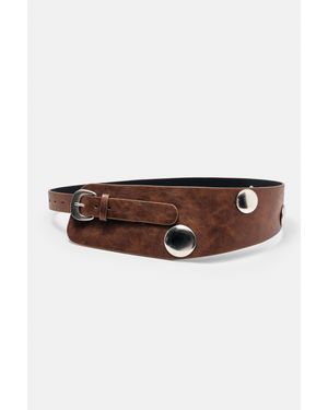 Pull&Bear Cintura Con Borchie - Marrone