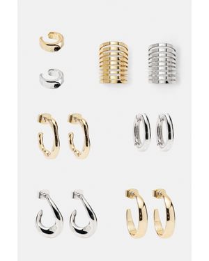 Pull&Bear Lot De Boucles D'Oreilles Ear Cuff - Blanc