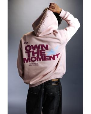 Pull&Bear Sweat À Capuche Graphique - Rose
