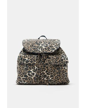 Pull&Bear Rugzak Met Panterprint - Grijs
