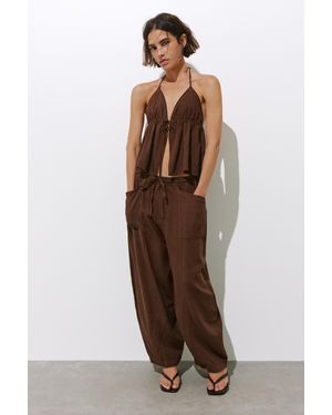 Pull&Bear Pantaloni Barrel - Marrone
