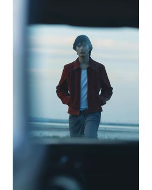 Pull&Bear Blouson 100 Cuir Daim Camarón - Bleu