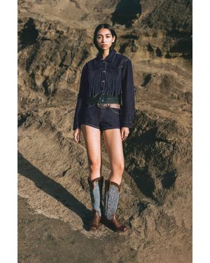 Pull&Bear Leren Cowboylaarzen Montserrat Messeguer - Grijs