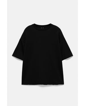 Pull&Bear T-Shirt Boxy Maniche Corte - Nero
