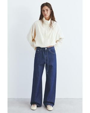 Pull&Bear Baggy Jeans Met Koord - Blauw
