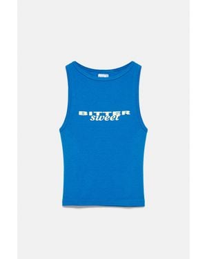 Pull&Bear Débardeur À Message - Bleu