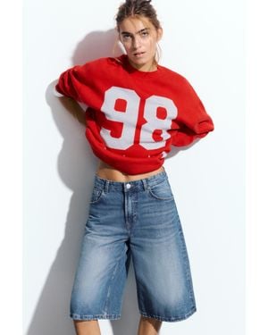 Pull&Bear Rode Trui Met Sterren En Nummer - Rood