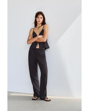 Pull&Bear Pantaloni Fluidi - Bianco