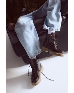 Pull&Bear Stivali Stringati Stwd - Nero