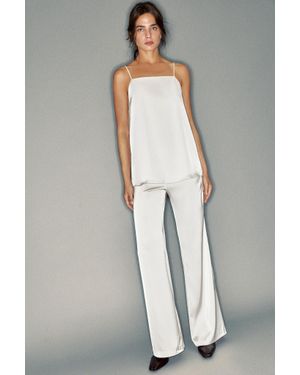 Pull&Bear Pantalon Droit Satiné - Gris