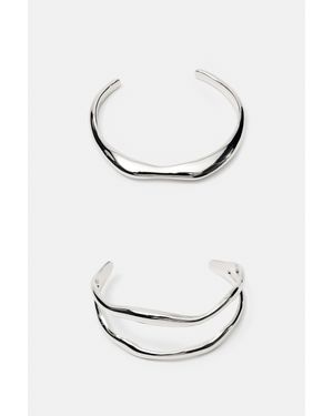 Pull&Bear Lot De 2 Bracelets Vagues - Métallisé