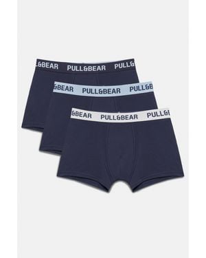 Pull&Bear Pack 3 Boxer - Blu