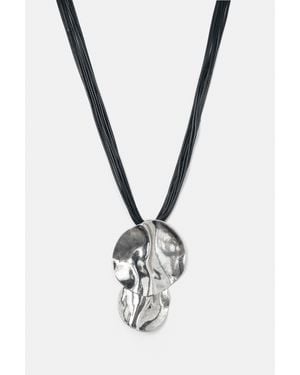 Pull&Bear Collana Con Elementi Rotondi A Cascata - Bianco
