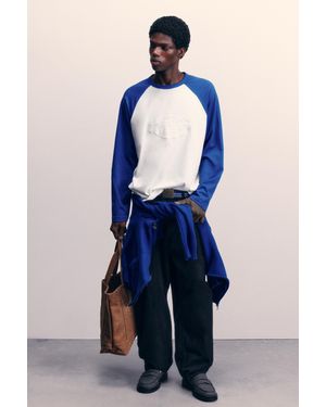 Pull&Bear T-Shirt Dickies Con Maniche Raglan - Blu