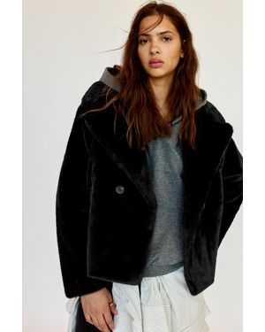 Pull&Bear Korte Imitatiebontjas - Zwart
