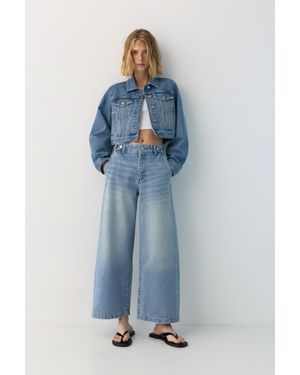 Pull&Bear Pofmouw Jeans Met Verstelbare Taille - Blauw