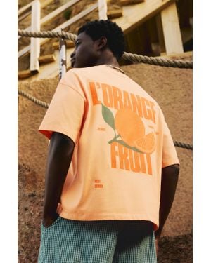 Pull&Bear T-Shirt Stwd Grafica Arancia - Nero