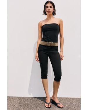 Pull&Bear Capribroek Met Brede Tailleband - Zwart