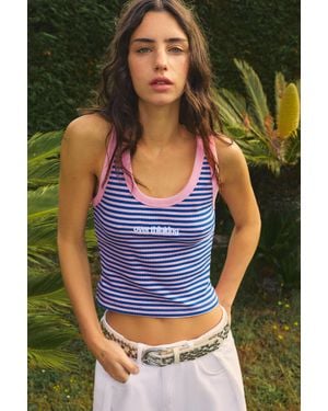 Pull&Bear Débardeur Rayé - Bleu