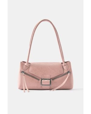 Pull&Bear Borsa A Spalla Con Fibbia E Cerniere - Rosa
