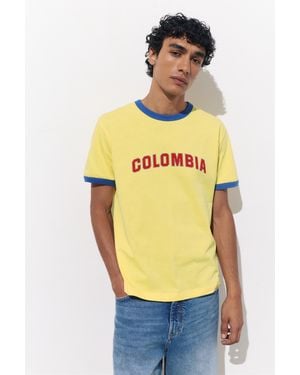Pull&Bear Maglietta Colombia - Giallo