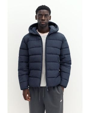 Pull&Bear Gewatteerd Jack Met Capuchon - Blauw