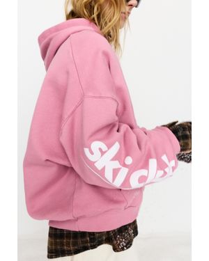 Pull&Bear Hoodie Ski Club - Roze