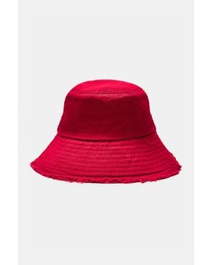 Pull&Bear Cappello Bucket Sfilacciato - Rosso