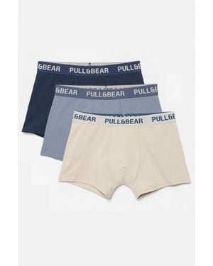 Pull&Bear Pacco 3 Boxer - Blu