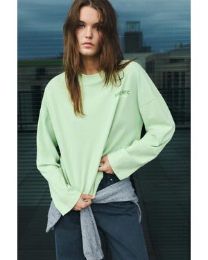 Pull&Bear Maglietta Oversize Grafica Soho - Verde