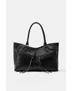 Pull&Bear Sac Cabas À Zips - Noir