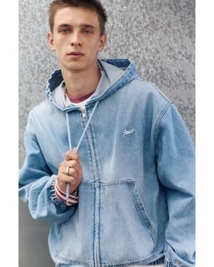 Pull&Bear Giacca Con Cappuccio E Cerniera Stwd - Blu