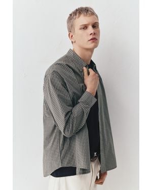 Pull&Bear Camicia A Quadri Maniche Lunghe - Grigio