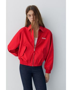 Pull&Bear Jack Met Borduursel - Rood