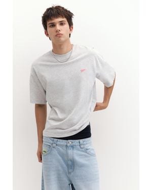 Pull&Bear Boxy Fit T-Shirt Met Stwd-Logo - Wit