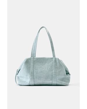 Pull&Bear Shopper Tas Met Structuur - Blauw