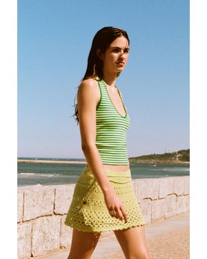 Pull&Bear Top À Rayures À Encolure Américaine - Bleu