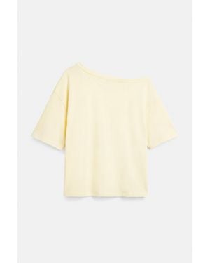 Pull&Bear Asymmetrisch T-Shirt Met Korte Mouw - Naturel