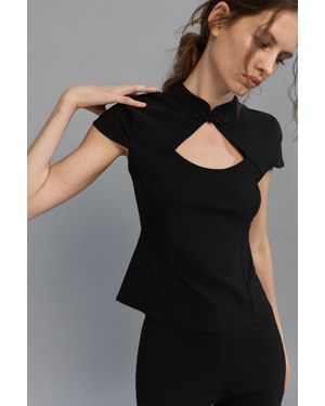 Pull&Bear Top Collo Con Fascetta Alamari - Nero