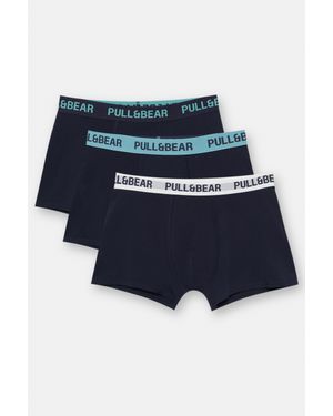 Pull&Bear Pacco 3 Boxer - Blu