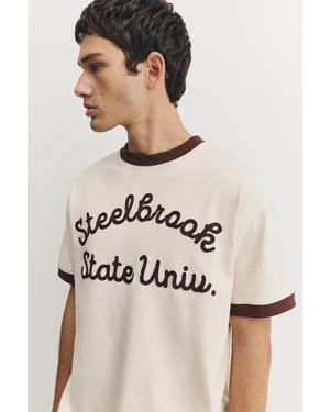 Southpole T-shirts graphiques pour hommes – Pull élégant en coton mélangé à manches courtes et col rond pour homme (S-XXL), Cheval huître, Petit