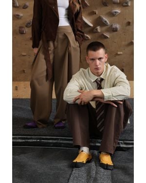 Pull&Bear Sneakers Often Tabi En Cuir - Marron