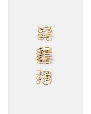 Pull&Bear Lot De 3 Bagues Croisées - Blanc